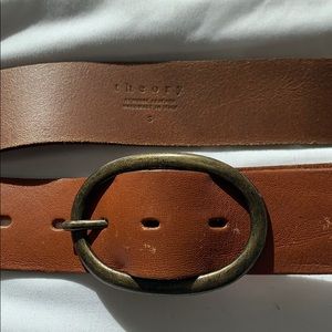 theory brown detailed belt